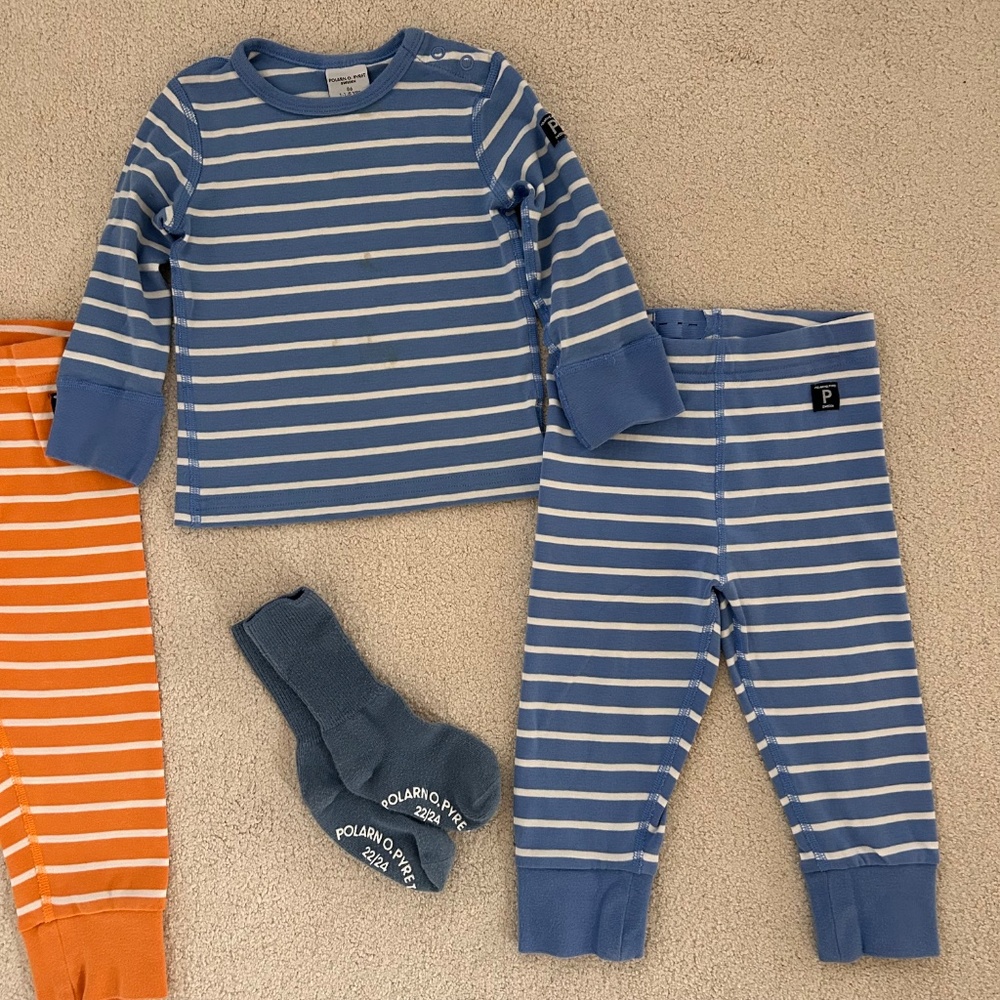 Polarn O Pyret two striped outfits size 1-1.5 years and 1.5-2 years - Picture 3 of 5